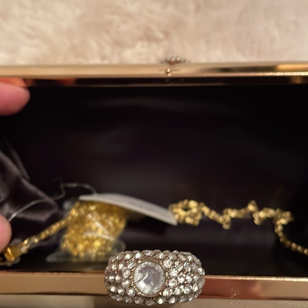 Nina’s Collection Canada gold clutch with chain NWT. - Picture 9 of 13